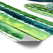 Aquarelle moderne Cactus Poster sud-ouest (Coin)