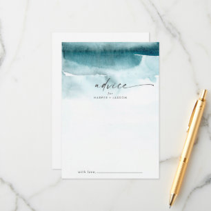 Aquarelle moderne Carte conseil Mariage Turquois