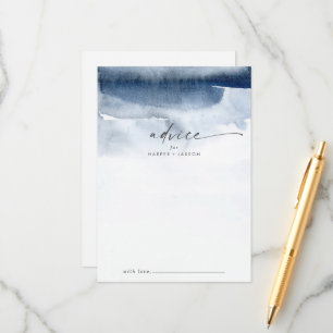 Aquarelle moderne Carte de conseil Mariage bleu