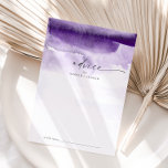 Aquarelle moderne | Carte de conseil Mariage pourp<br><div class="desc">Cette carte de conseil moderne couleur d'eau violet mariage est parfaite pour un mariage contemporain élégant et peut être utilisé pour tout événement. La collection design minimaliste, classique et élégante présente de simples touches de peinture couleur à l'eau dans de jolis tons bijoux. Ces cartes de conseil peuvent être utilisées...</div>