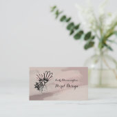 Aquarelle moderne Carte de visite fleuri rose (Debout devant)