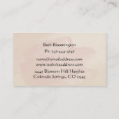 Aquarelle moderne Carte de visite fleuri rose (Dos)