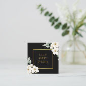 Aquarelle moderne Carte de visite foncé Design flo (Debout devant)