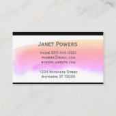 aquarelle moderne carte de visite personnalisé (Dos)