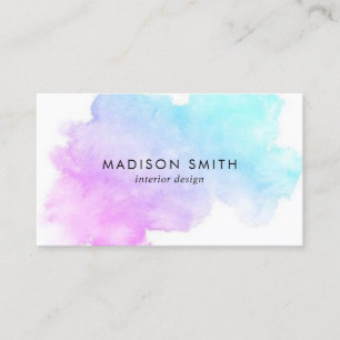 Aquarelle moderne   CARTE DE VISITE TURQUOISE