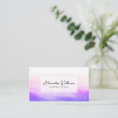 Aquarelle moderne | Carte de visite violet (Debout devant)
