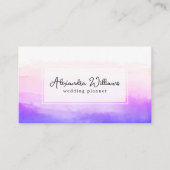 Aquarelle moderne | Carte de visite violet (Devant)