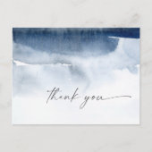 Aquarelle moderne | Carte postale Merci bleu (Devant)