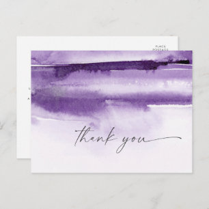 Aquarelle moderne   Carte postale Merci violet