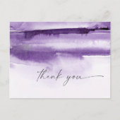Aquarelle moderne | Carte postale Merci violet (Devant)