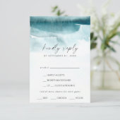 Aquarelle moderne | Carte RSVP Turquoise Choix de  (Debout devant)