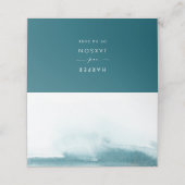 Aquarelle moderne | Cartes de Étiquette Turquoise  (Extérieur déplié)