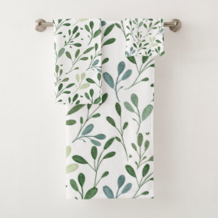 Aquarelle moderne chic verdure Feuilles botaniques