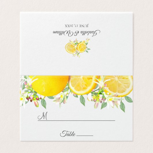 Aquarelle moderne Citron Mariage d'été (Outside Unfolded)