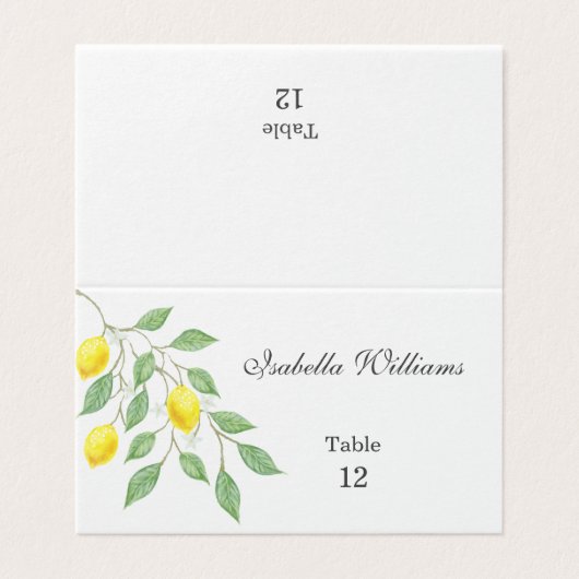 Aquarelle moderne Citron Mariage d'été (Outside Unfolded)