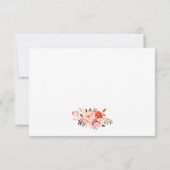 Aquarelle moderne Coral Floral RSVP Mariage (Dos)
