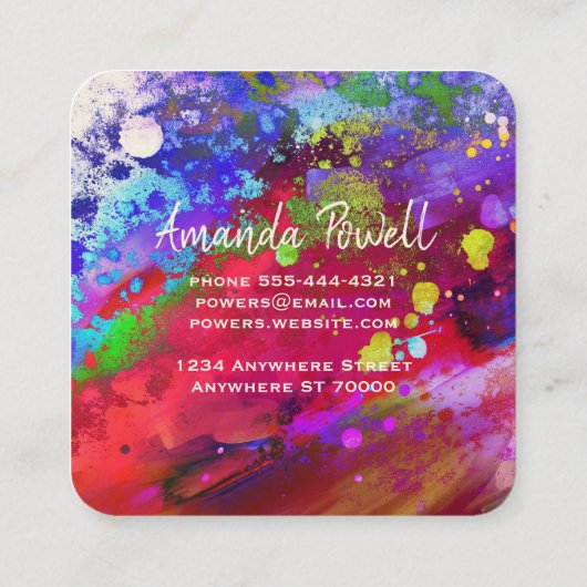 aquarelle moderne coutume carte de visite modèles (Dos)