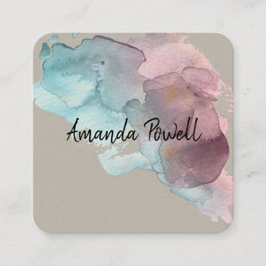 aquarelle moderne coutume carte de visite modèles (Devant)