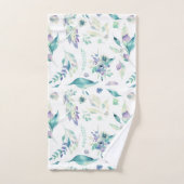 Aquarelle moderne de lavande de vert de jade (Serviette à main)