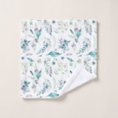 Aquarelle moderne de lavande de vert de jade (Gant de toilette)