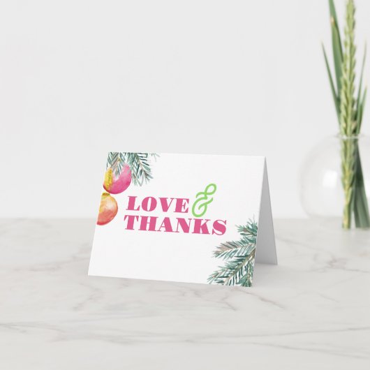 Aquarelle moderne de Noël Merci (Devant)