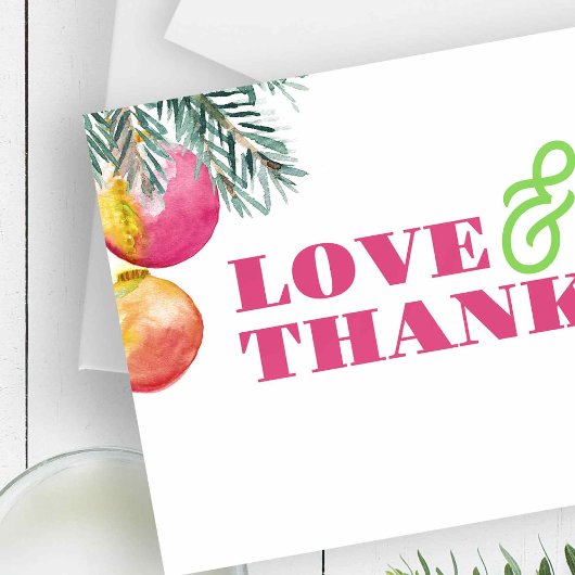 Aquarelle moderne de Noël Merci