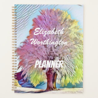 Aquarelle moderne des arbres enneigés colorés