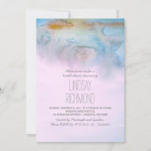 aquarelle moderne douche nuptiale invitation (Devant)