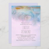 aquarelle moderne douche nuptiale invitation (Devant / Derrière)