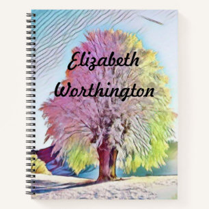 Aquarelle moderne du carnet des arbres enneigés co