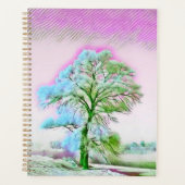 Aquarelle moderne du carnet des arbres enneigés co (Devant)