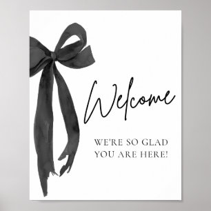 Aquarelle moderne Elegant Black Bow Affiche de bie