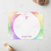Aquarelle moderne Élégant Modèle Script Monogramme (Devant/Arrière en situation)