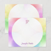 Aquarelle moderne Élégant Modèle Script Monogramme (Devant / Derrière)
