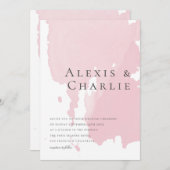 Aquarelle moderne Faire-part de mariage Abstrait (Devant / Derrière)