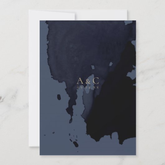 Aquarelle moderne Faire-part de mariage Abstrait (Dos)