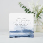 Aquarelle moderne | Faire-part de mariage Carré bl (Debout devant)