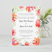 Aquarelle moderne Faire-part de mariage rouge (Debout devant)