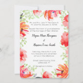 Aquarelle moderne Faire-part de mariage rouge (Devant)