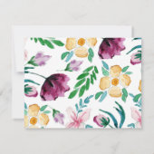 Aquarelle moderne fleurit Merci Mariage (Dos)