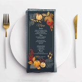 Aquarelle moderne Floral Elégant Mariage Menu