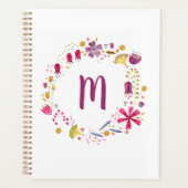 Aquarelle moderne Floral Garland Monogramme (Devant)