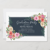 Aquarelle Moderne Floral Graduation Invitation (Devant)