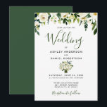 Aquarelle moderne Floral Green Wedding Invitation<br><div class="desc">Carte de Faire-part de mariage verte et blanche à l'aquarelle moderne</div>