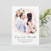 Aquarelle moderne Floral Mariage Photo Merci (Debout devant)