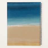 Aquarelle moderne Gold Blue Beach (Dos)