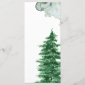 Aquarelle moderne Hiver Nature Arbres verts Menu (Dos)