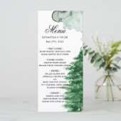 Aquarelle moderne Hiver Nature Arbres verts Menu (Debout devant)