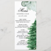 Aquarelle moderne Hiver Nature Arbres verts Menu (Devant)