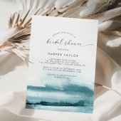 Aquarelle moderne | Invitation Turquoise de douche